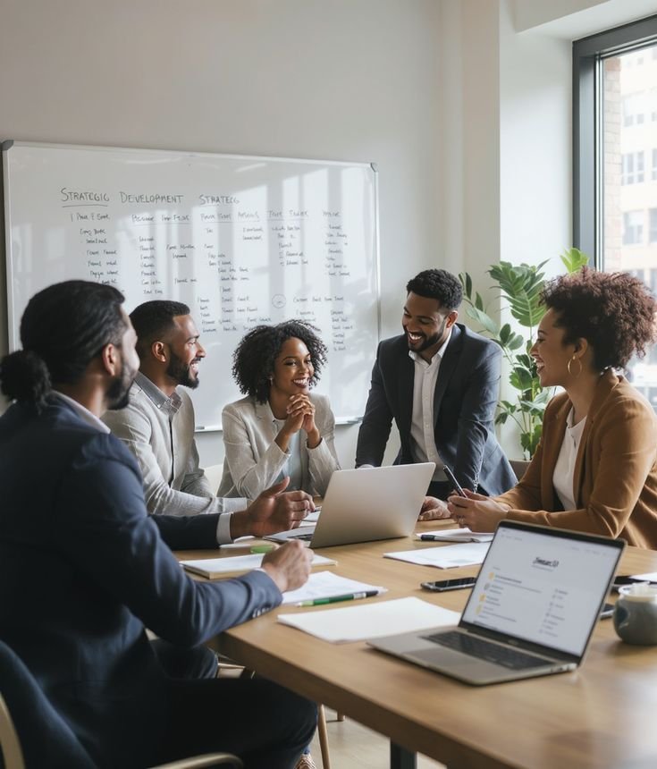 African business professionals working together